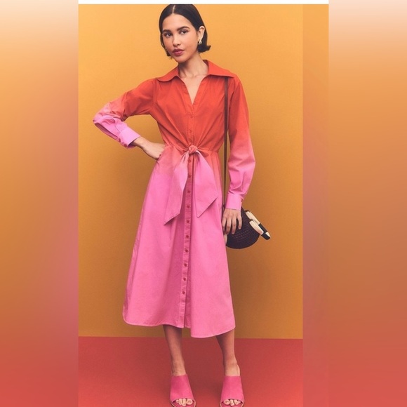 Figue Dresses & Skirts - Figue Vibrant Ombre Long Sleeve Dress Size L BNWT